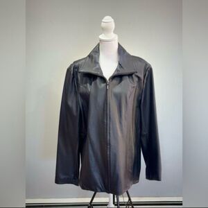 SALE! Women’s Black East 5th Leather Full Zip Jacket Size XL EUC